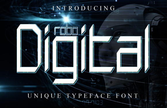 Robo Digital Display Font for Bold Editorial Design