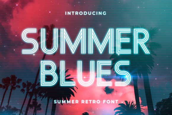 Summer Blues: A Cool Retro Display Font for Editorial Design